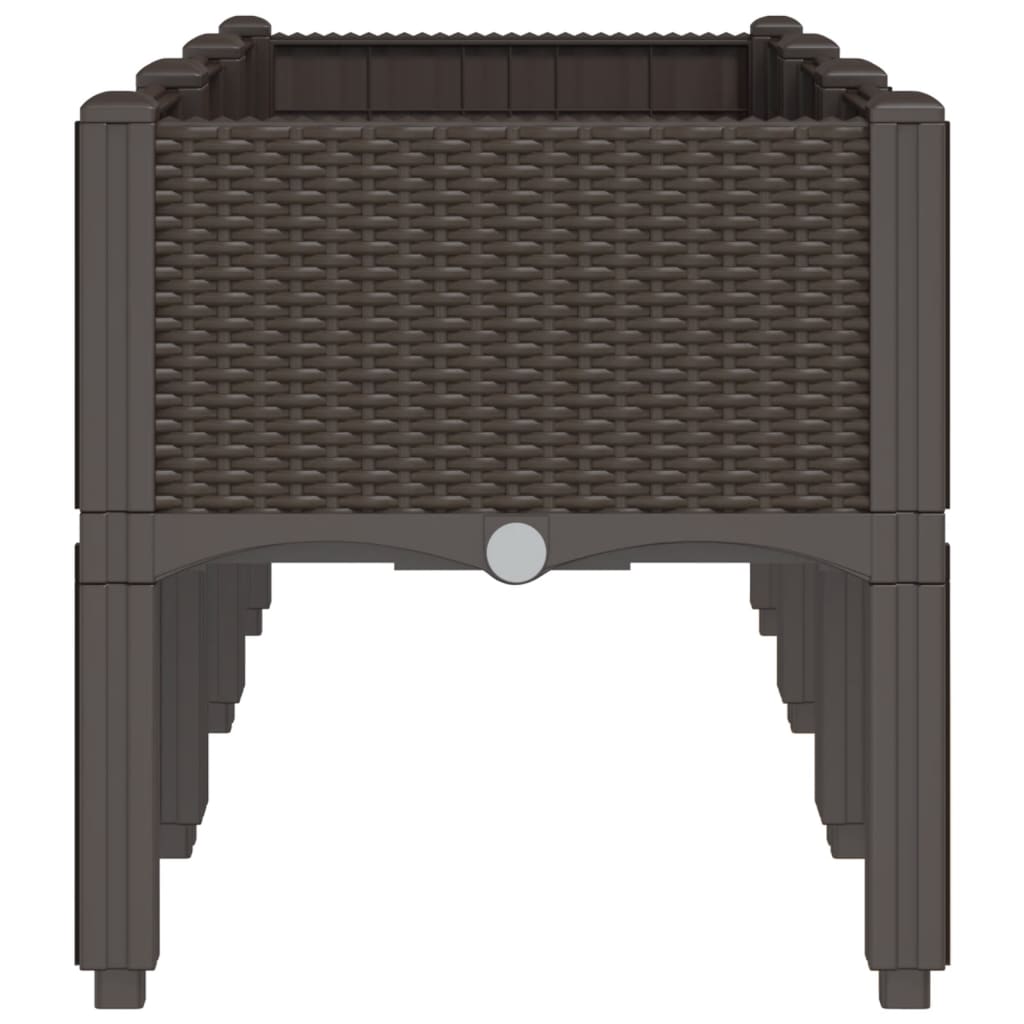 Fioriera da Giardino con Gambe Marrone 120x40x42 cm in PP
