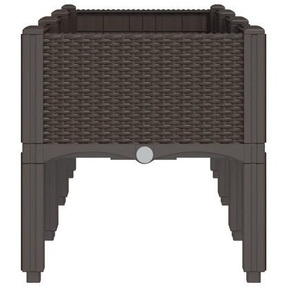 Fioriera da Giardino con Gambe Marrone 120x40x42 cm in PP