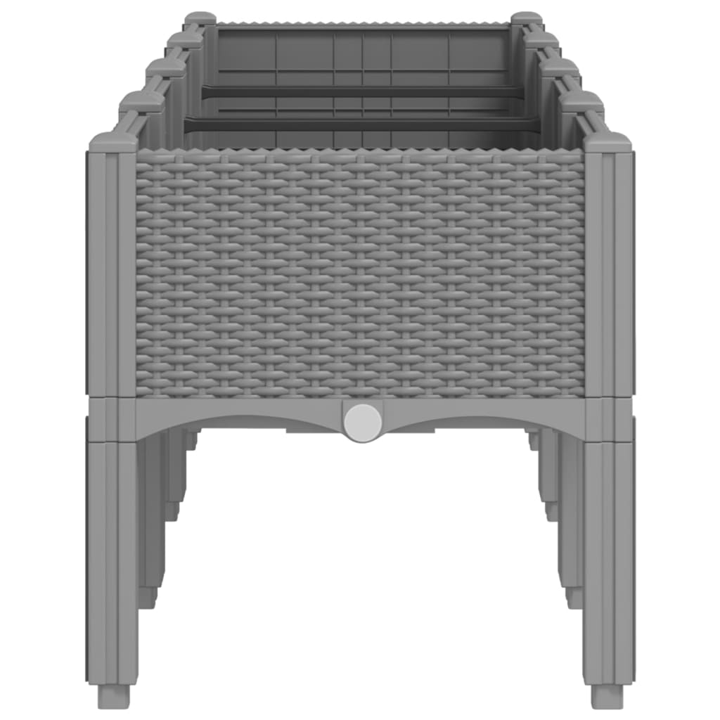 Fioriera da Giardino con Gambe Grigio Chiaro 160x40x42 cm in PP