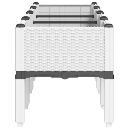 Fioriera da Giardino con Gambe Bianco 160x40x42 cm in PP