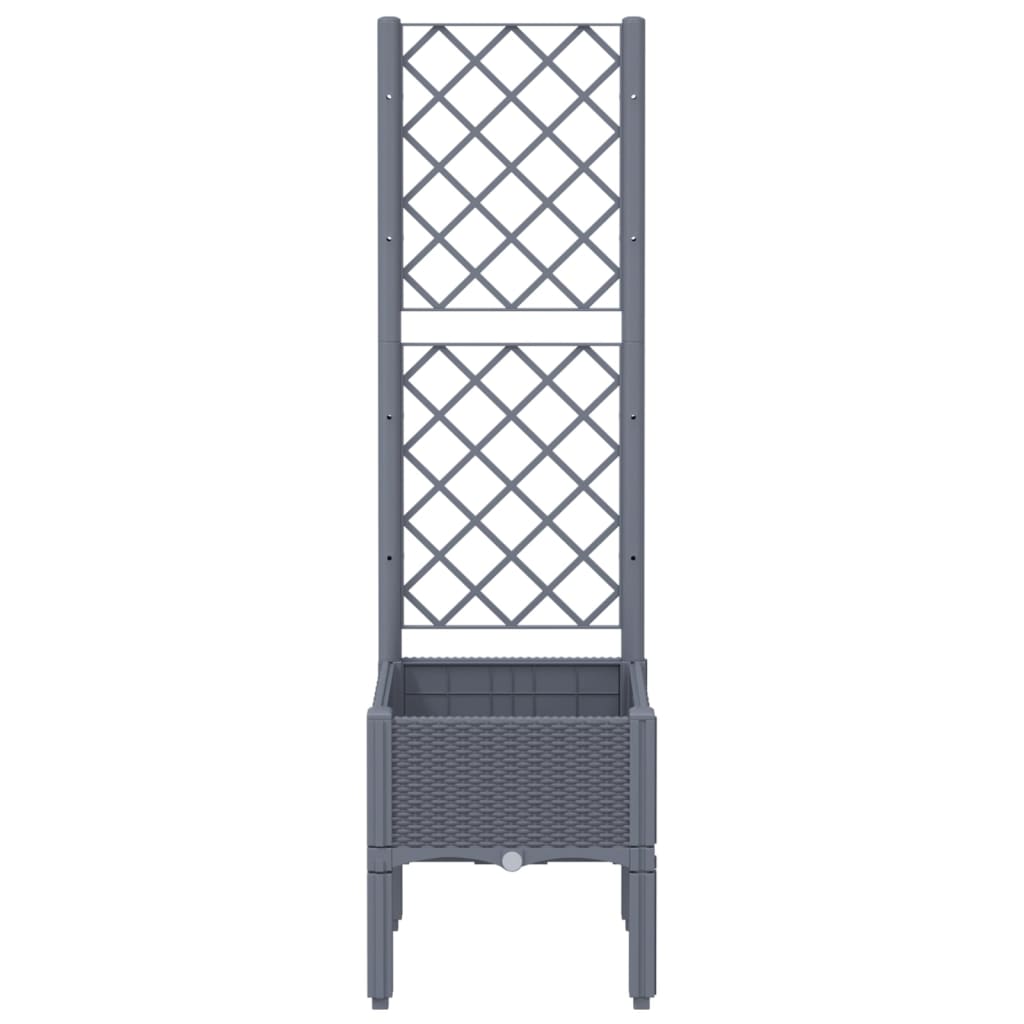 Fioriera Giardino con Traliccio Grigio Blu 40x40x142 cm PP