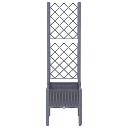 Fioriera Giardino con Traliccio Grigio Blu 40x40x142 cm PP