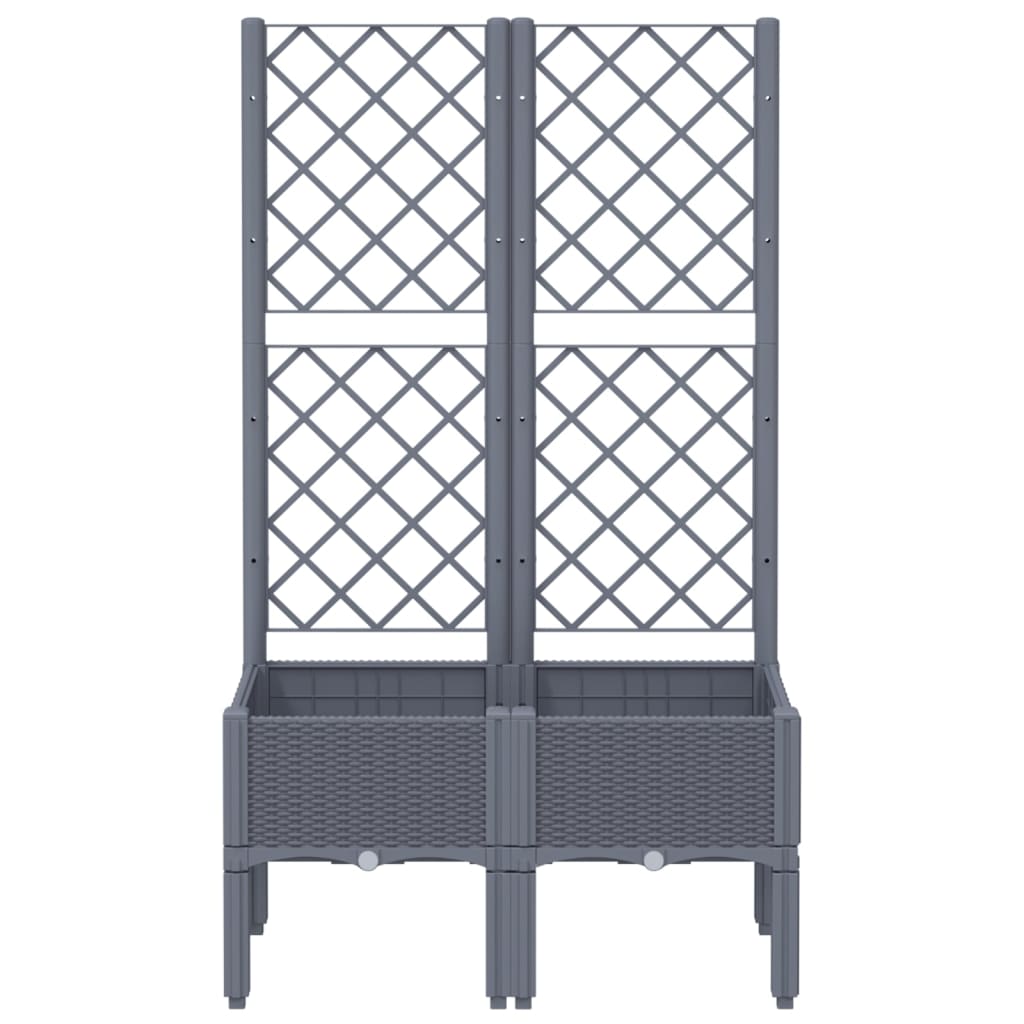 Fioriera Giardino con Traliccio Grigio Blu 80x40x142 cm PP