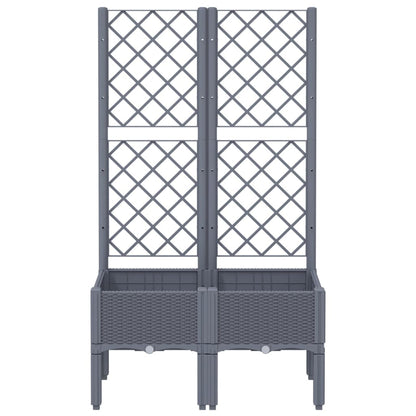 Fioriera Giardino con Traliccio Grigio Blu 80x40x142 cm PP