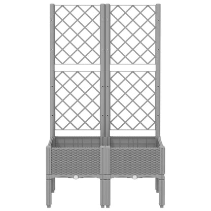 Fioriera da Giardino con Graticcio Grigio Chiaro 80x40x142cm PP