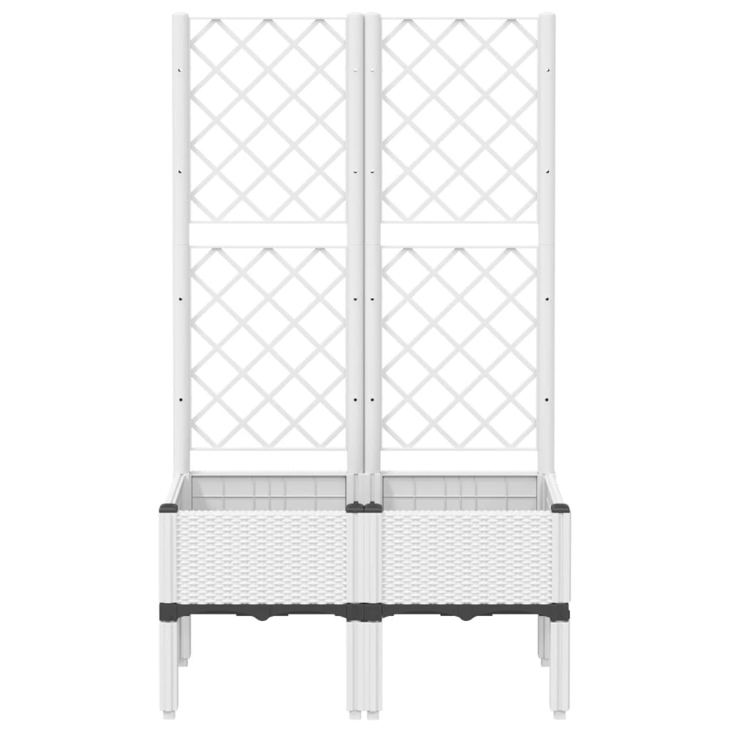 Fioriera da Giardino con Graticcio Bianco 80x40x142 cm PP