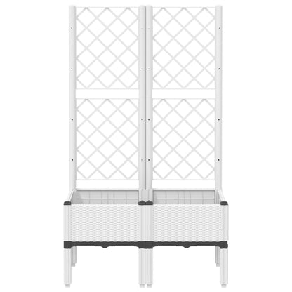 Fioriera da Giardino con Graticcio Bianco 80x40x142 cm PP