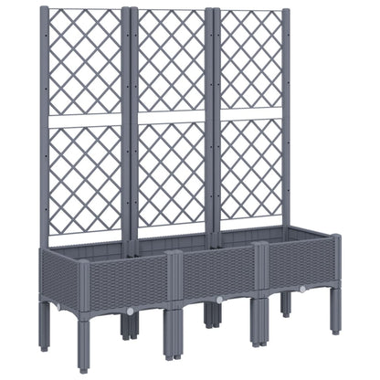 Fioriera Giardino con Traliccio Grigio Blu 120x40x142 cm PP
