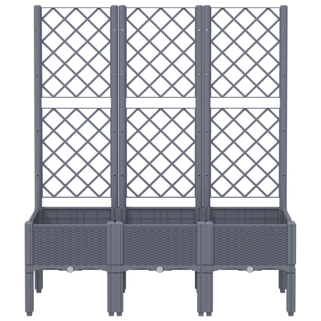 Fioriera Giardino con Traliccio Grigio Blu 120x40x142 cm PP