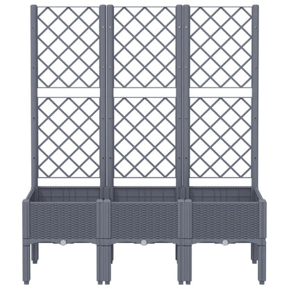 Fioriera Giardino con Traliccio Grigio Blu 120x40x142 cm PP