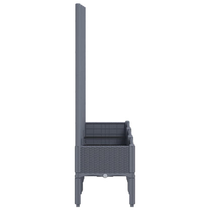 Fioriera Giardino con Traliccio Grigio Blu 120x40x142 cm PP