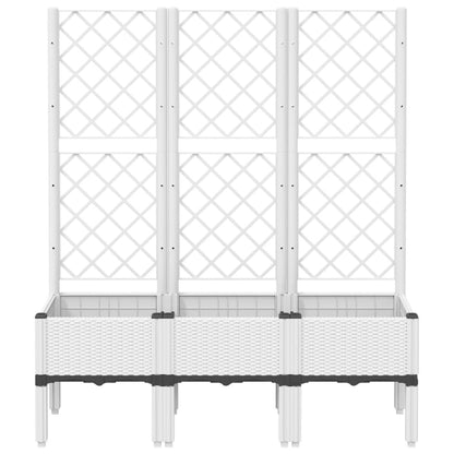 Fioriera da Giardino con Graticcio Bianco 120x40x142 cm PP