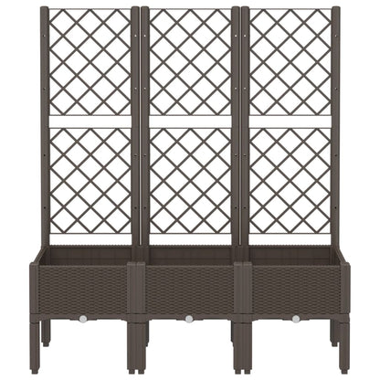 Fioriera da Giardino con Traliccio Marrone 120x40x142 cm in PP