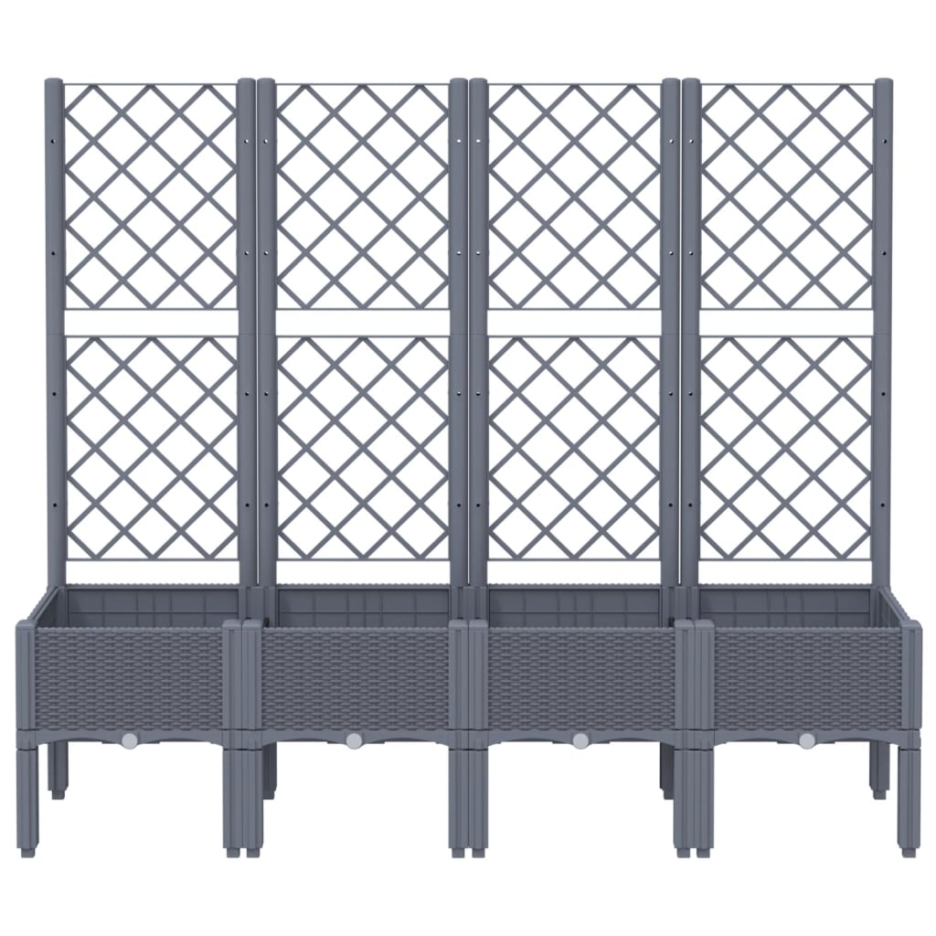 Fioriera Giardino con Traliccio Grigio Blu 160x40x142 cm PP