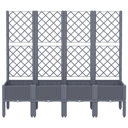 Fioriera Giardino con Traliccio Grigio Blu 160x40x142 cm PP