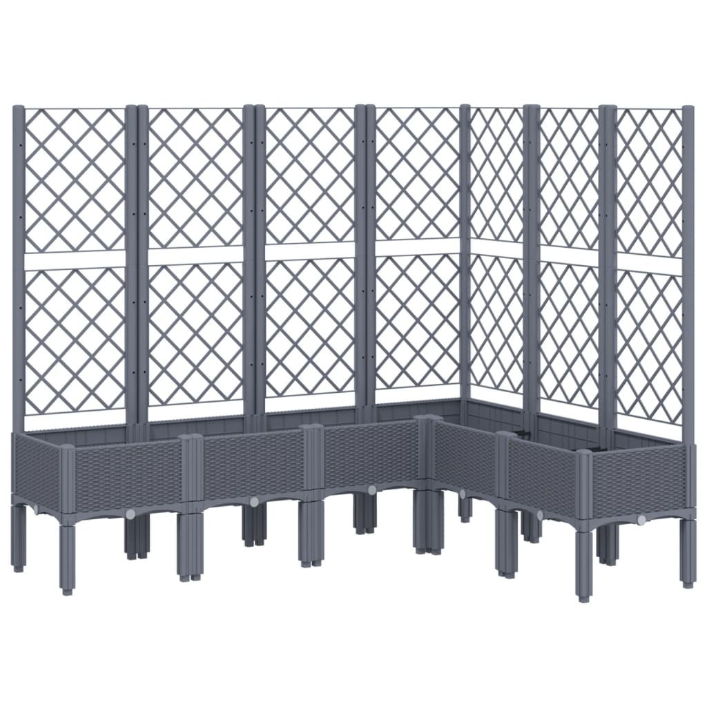 Fioriera Giardino con Graticcio Grigio Blu 160x120x142 cm PP