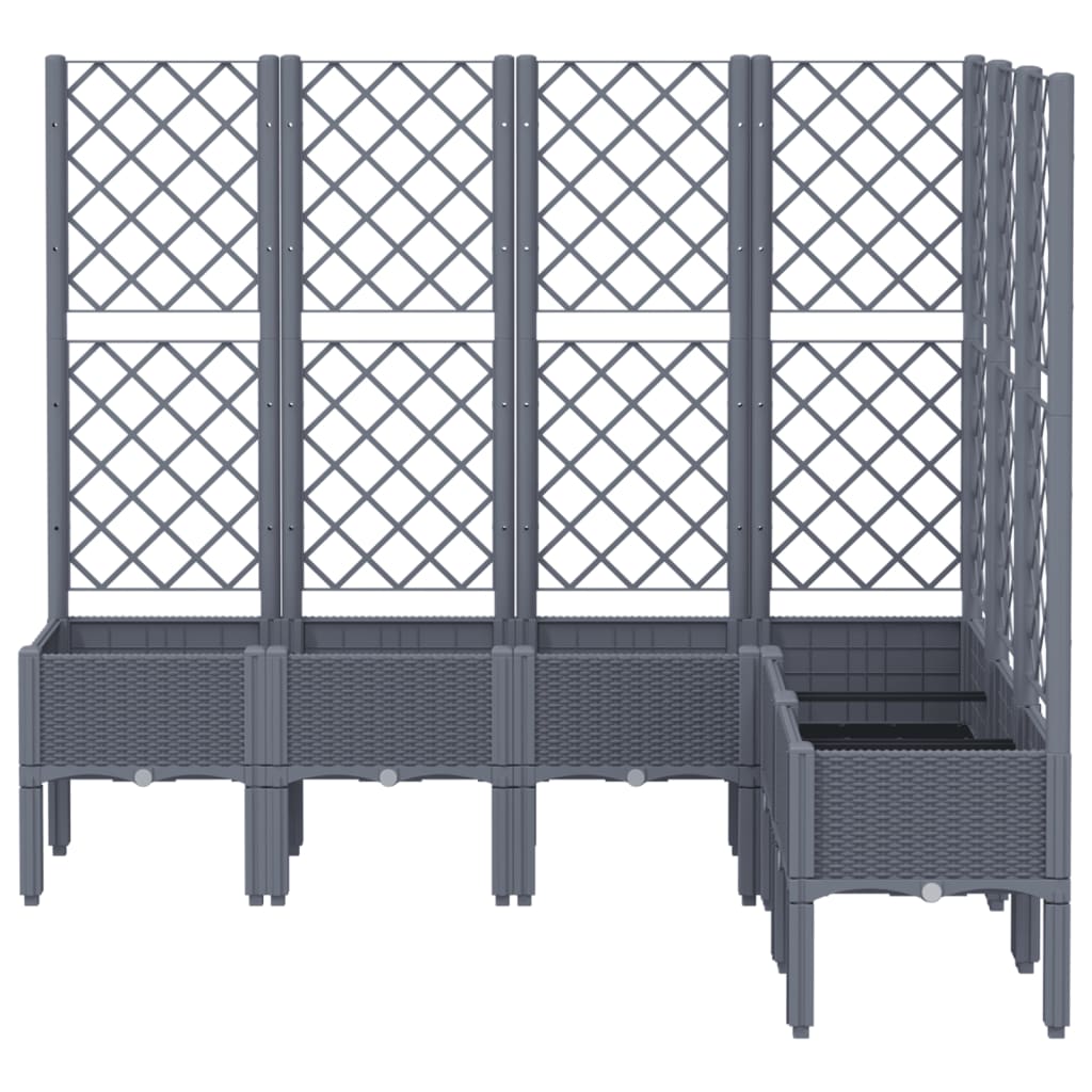 Fioriera Giardino con Graticcio Grigio Blu 160x120x142 cm PP
