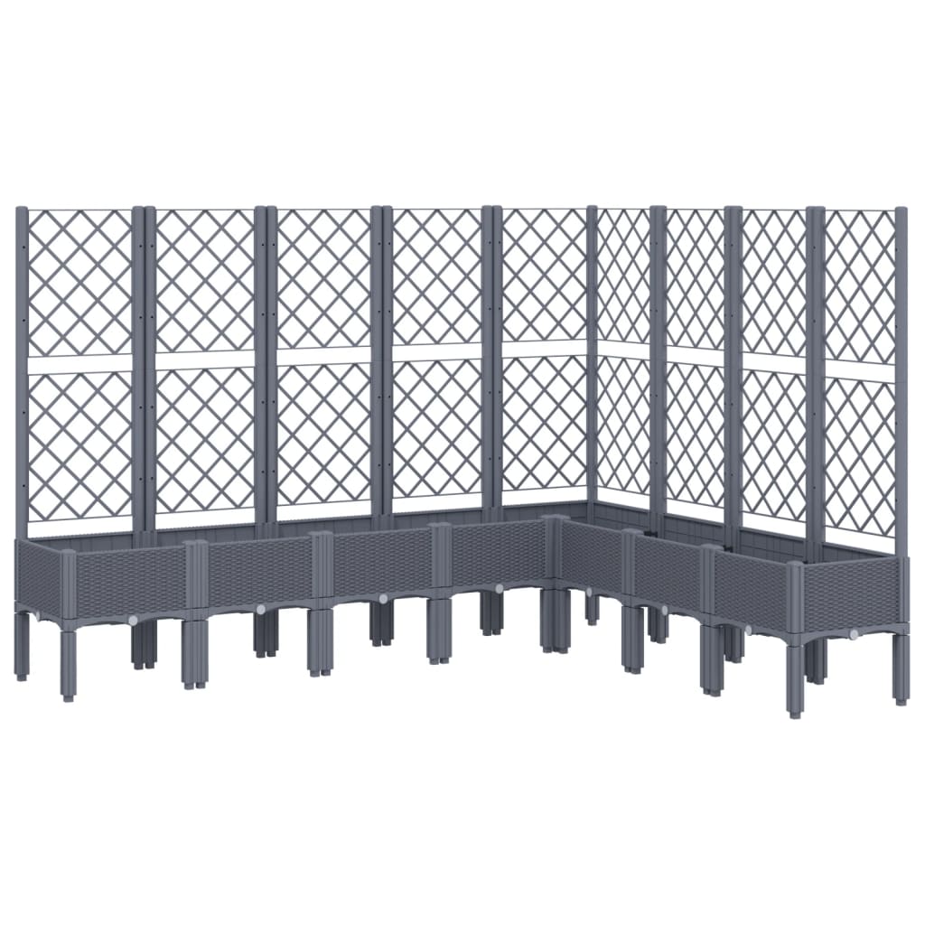 Fioriera Giardino con Traliccio Grigio Blu 200x160x142 cm PP