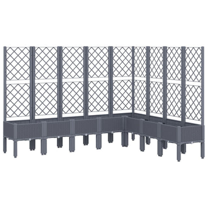 Fioriera Giardino con Traliccio Grigio Blu 200x160x142 cm PP