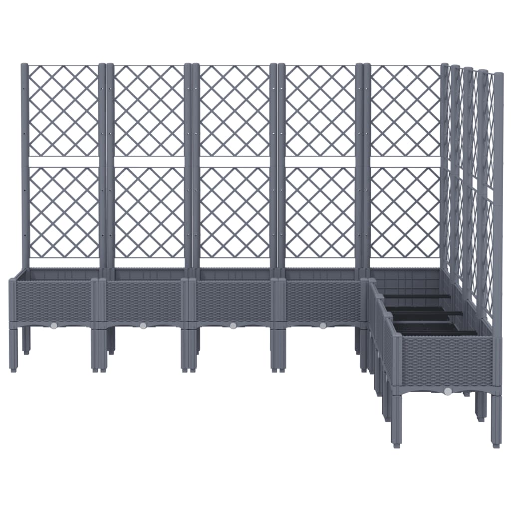 Fioriera Giardino con Traliccio Grigio Blu 200x160x142 cm PP