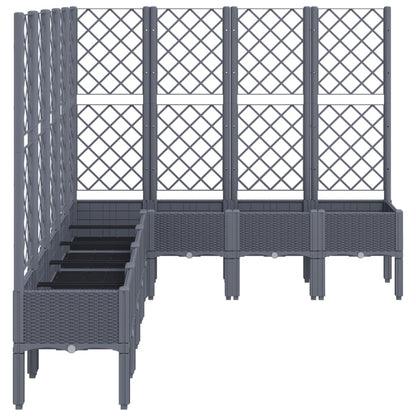 Fioriera Giardino con Traliccio Grigio Blu 200x160x142 cm PP