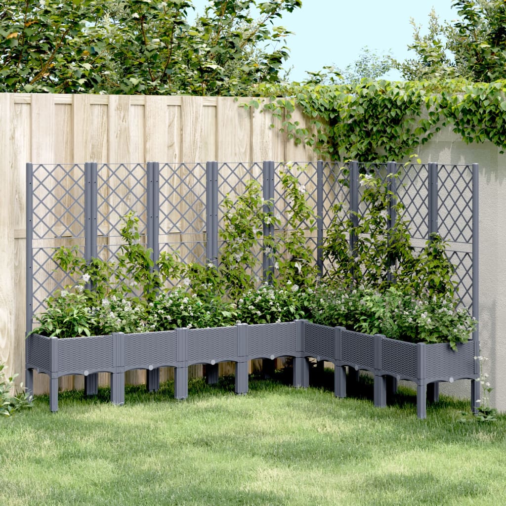 Fioriera Giardino con Traliccio Grigio Blu 200x160x142 cm PP