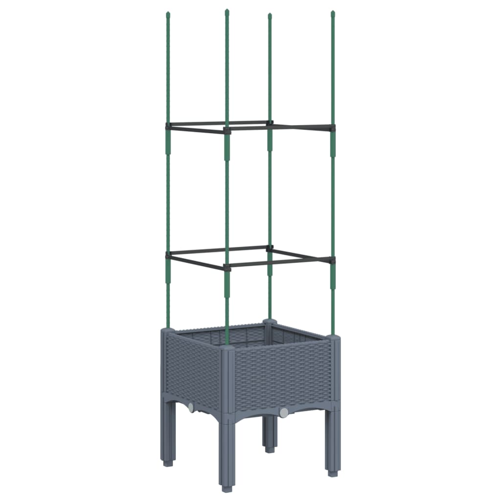 Fioriera da Giardino e Graticcio Grigio Blu 40x40x142,5 cm PP