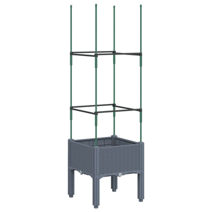 Fioriera da Giardino e Graticcio Grigio Blu 40x40x142,5 cm PP