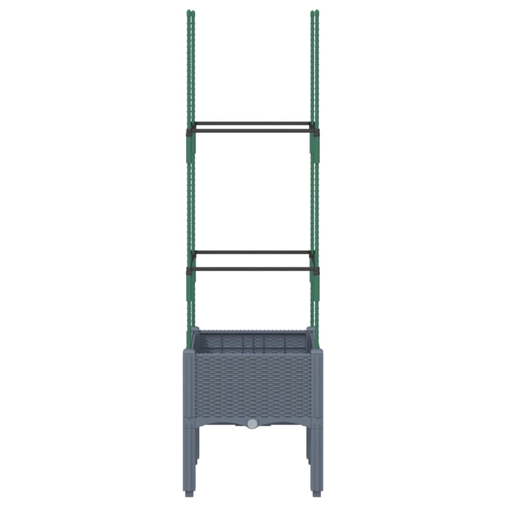 Fioriera da Giardino e Graticcio Grigio Blu 40x40x142,5 cm PP