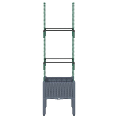 Fioriera da Giardino e Graticcio Grigio Blu 40x40x142,5 cm PP