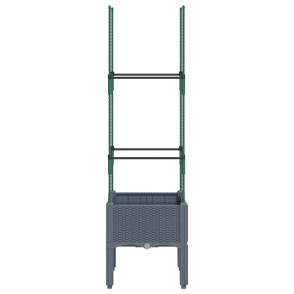 Fioriera da Giardino e Graticcio Grigio Blu 40x40x142,5 cm PP
