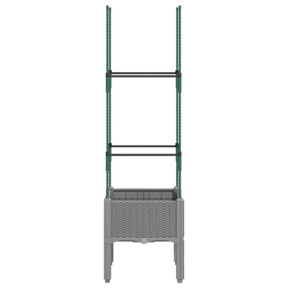 Fioriera da Giardino e Graticcio Grigio Chiaro 40x40x142,5cm PP