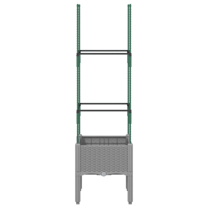 Fioriera da Giardino e Graticcio Grigio Chiaro 40x40x142,5cm PP