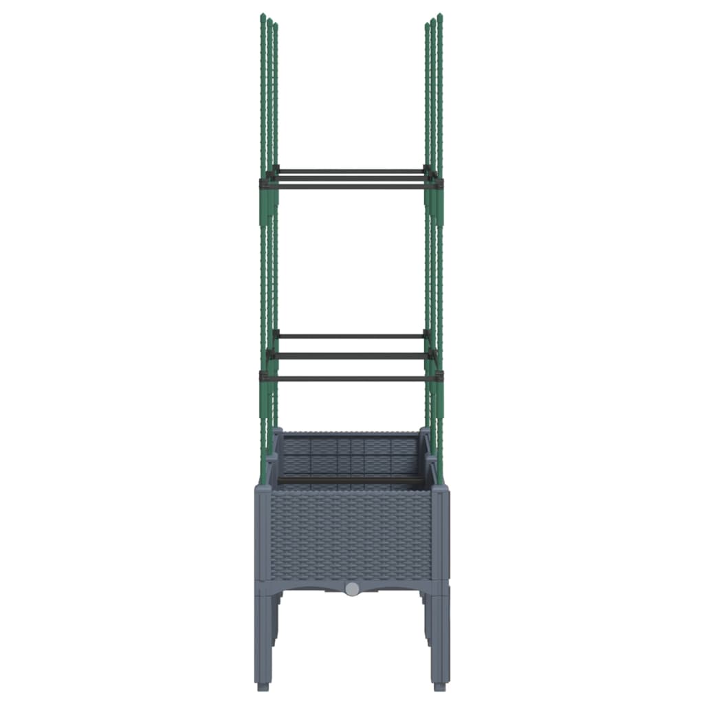Fioriera da Giardino con Graticcio Grigio Blu 80x40x142,5cm PP