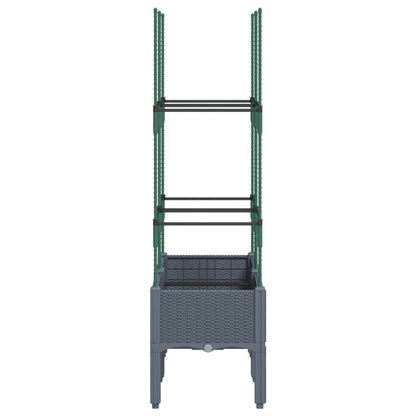 Fioriera da Giardino con Graticcio Grigio Blu 80x40x142,5cm PP