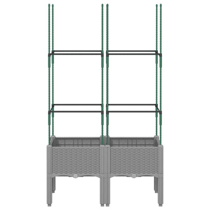 Fioriera da Giardino con Graticcio Grigio 80x40x142,5cm PP