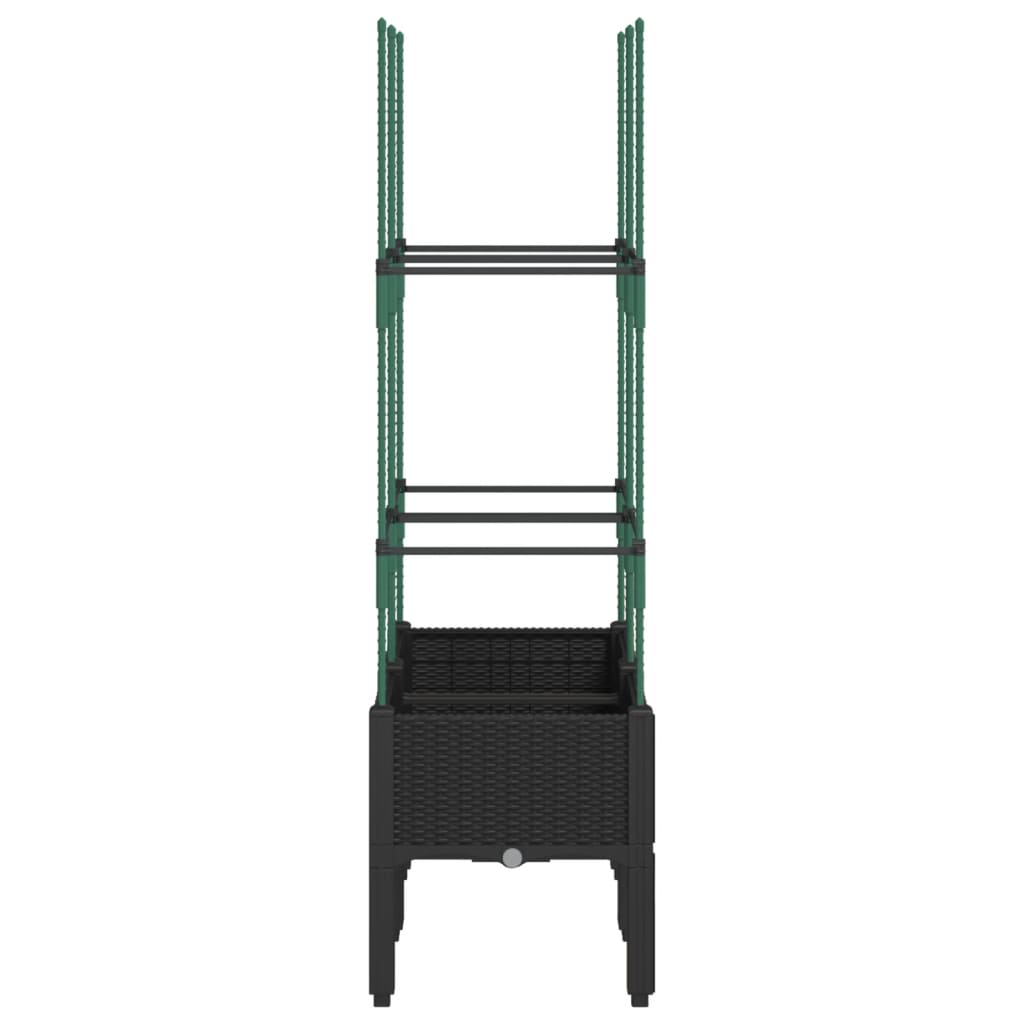 Fioriera da Giardino con Traliccio Nera 80x40x142,5 cm in PP