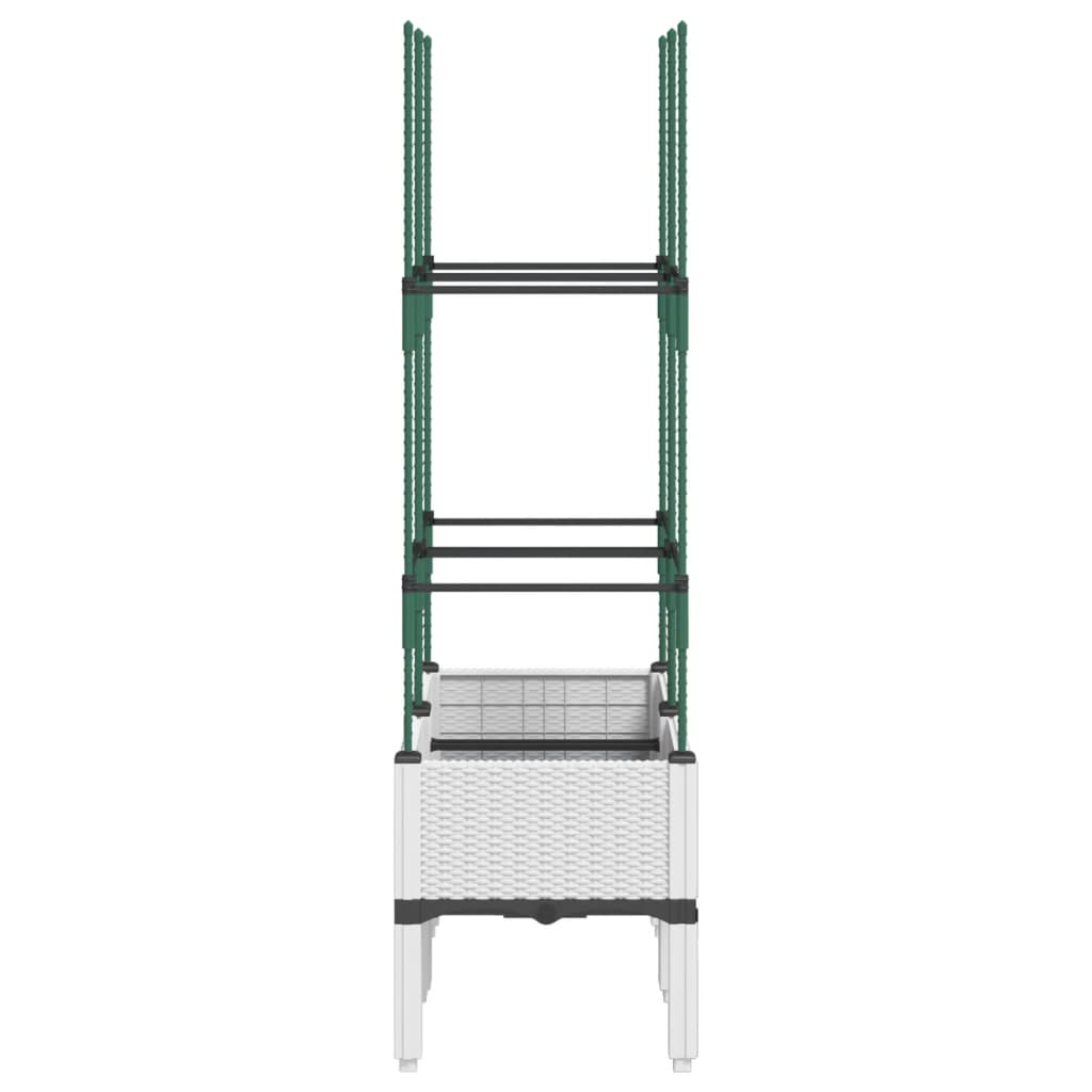 Fioriera da Giardino con Graticcio Bianco 80x40x142,5 cm PP