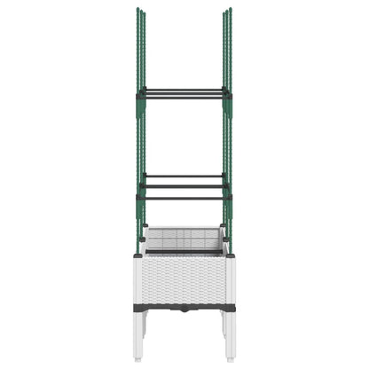 Fioriera da Giardino con Graticcio Bianco 80x40x142,5 cm PP