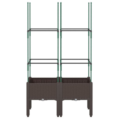 Fioriera da Giardino con Traliccio Marrone 80x40x142,5 cm in PP