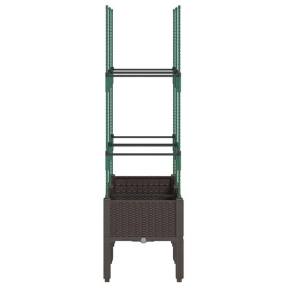 Fioriera da Giardino con Traliccio Marrone 80x40x142,5 cm in PP
