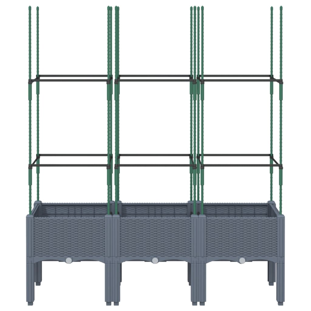 Fioriera Giardino con Traliccio Grigio Blu 120x40x142,5 cm PP