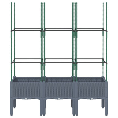Fioriera Giardino con Traliccio Grigio Blu 120x40x142,5 cm PP