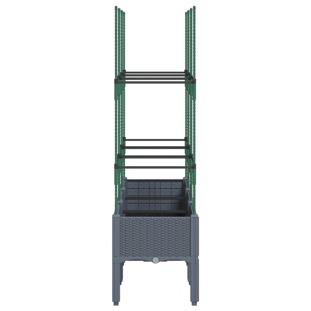 Fioriera Giardino con Traliccio Grigio Blu 120x40x142,5 cm PP