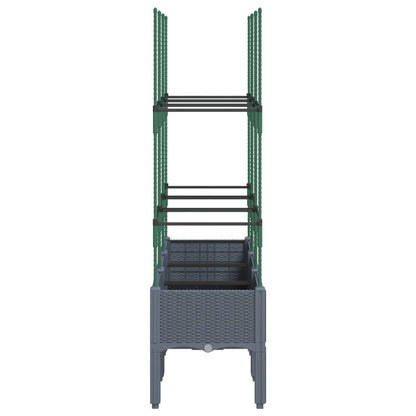 Fioriera Giardino con Traliccio Grigio Blu 120x40x142,5 cm PP