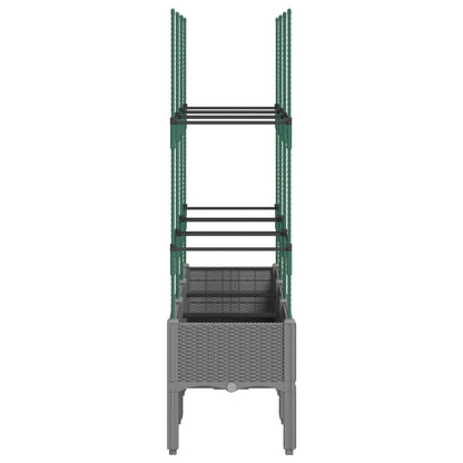 Fioriera Giardino con Traliccio Grigio Chiaro 120x40x142,5cm PP