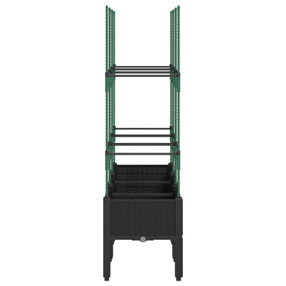 Fioriera da Giardino con Traliccio Nera 120x40x142,5 cm in PP