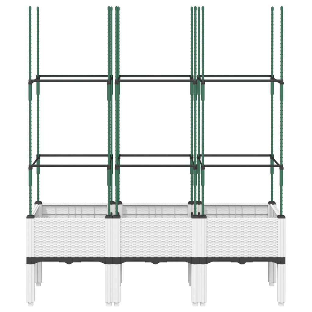 Fioriera da Giardino con Graticcio Bianco 120x40x142,5 cm PP