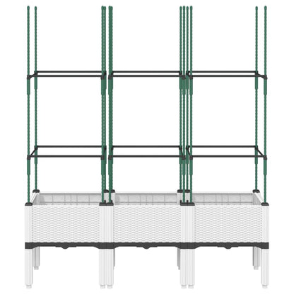 Fioriera da Giardino con Graticcio Bianco 120x40x142,5 cm PP