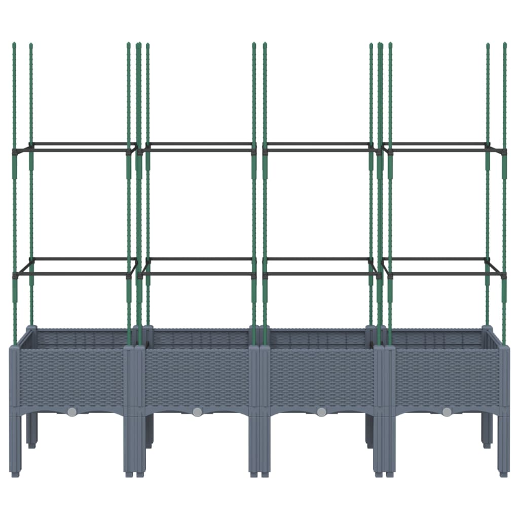 Fioriera Giardino con Traliccio Grigio Blu 160x40x142,5 cm PP
